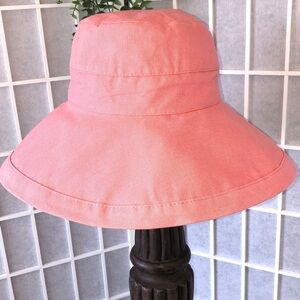 DP NEW Women's Coral Canvas Sun Hat, Fully Lined, Adjustable Interior Sweatband